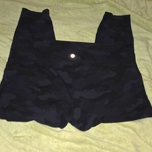 Lululemon Black Camo 7/8 Leggings Sz. 16 High Rise Nulu Fabric EUC (barely worn)